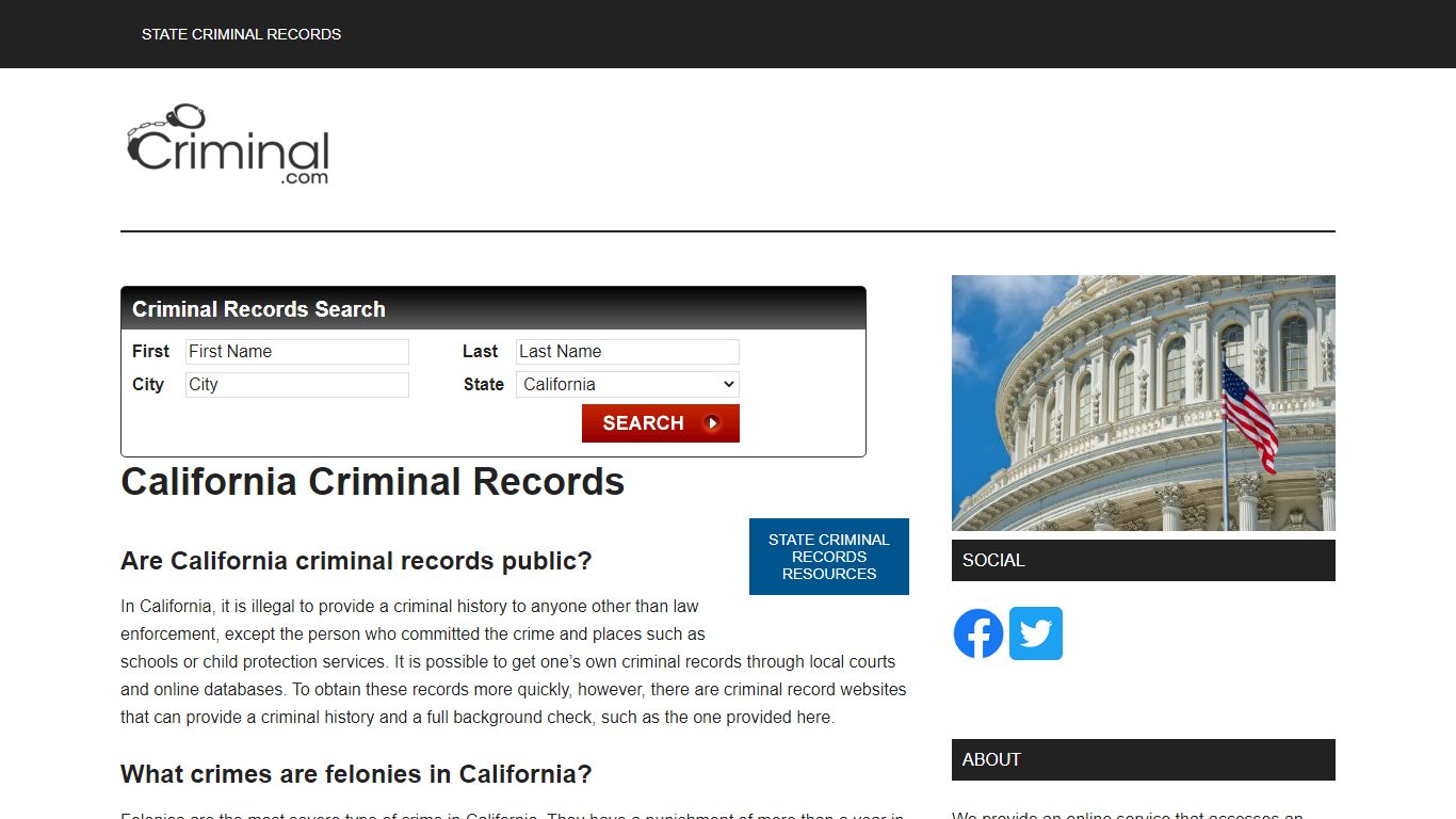 California Criminal Records
